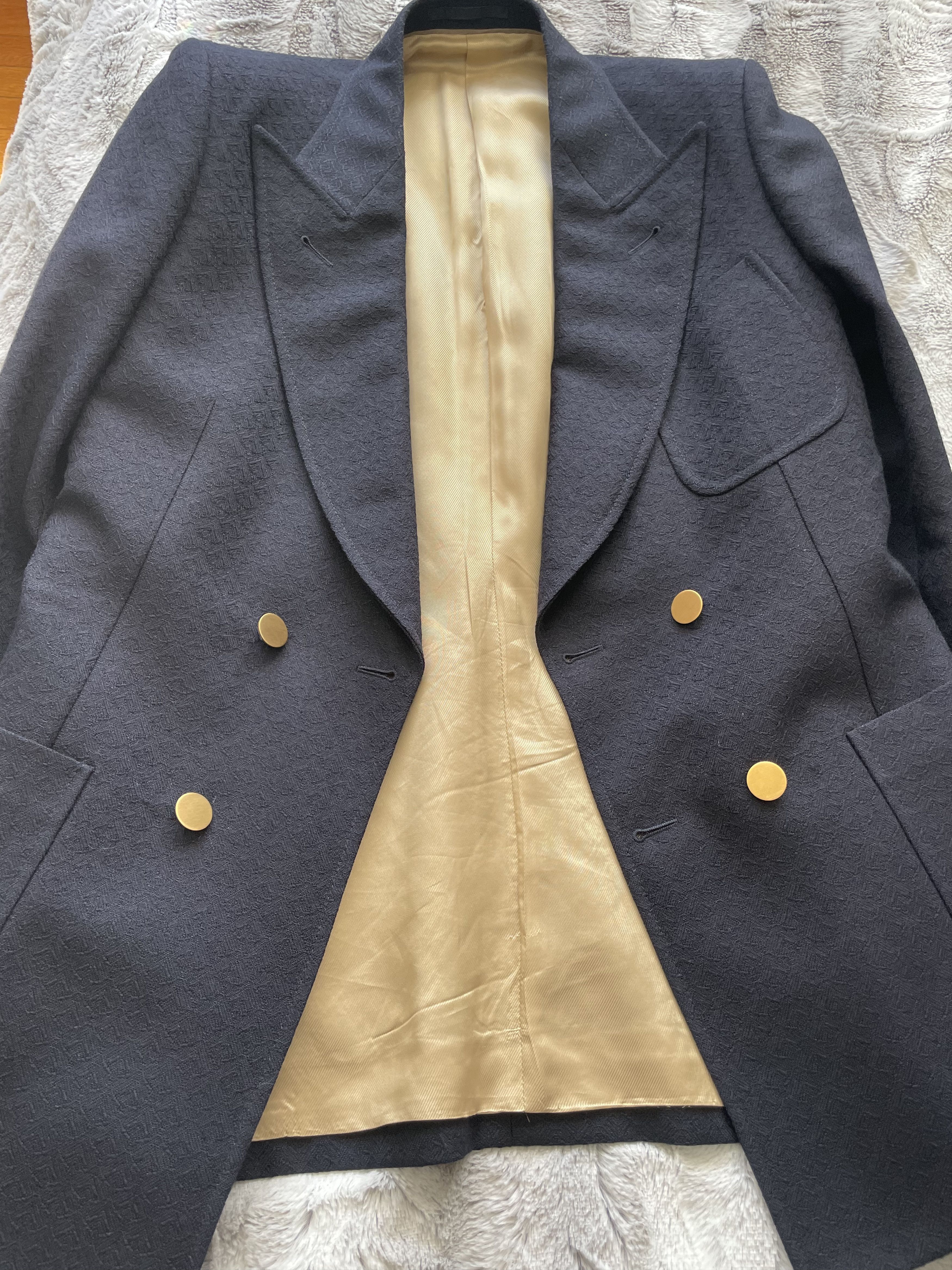 Gucci Gucci Navy Blue Texturized Double Breasted Blazer SS2020 Size 44R - 3 Thumbnail