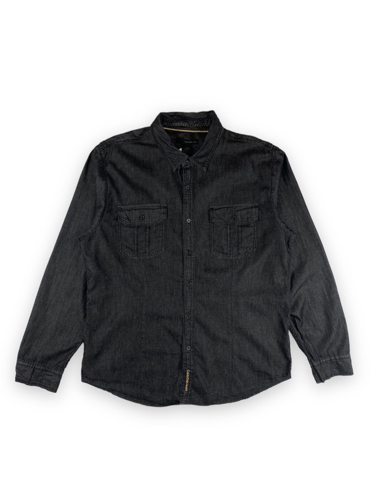 Calvin Klein × Vintage Mens Luxury Shirt Long Sleeve Calvin Klein Size XL Size US XL / EU 56 / 4 - 2 Thumbnail
