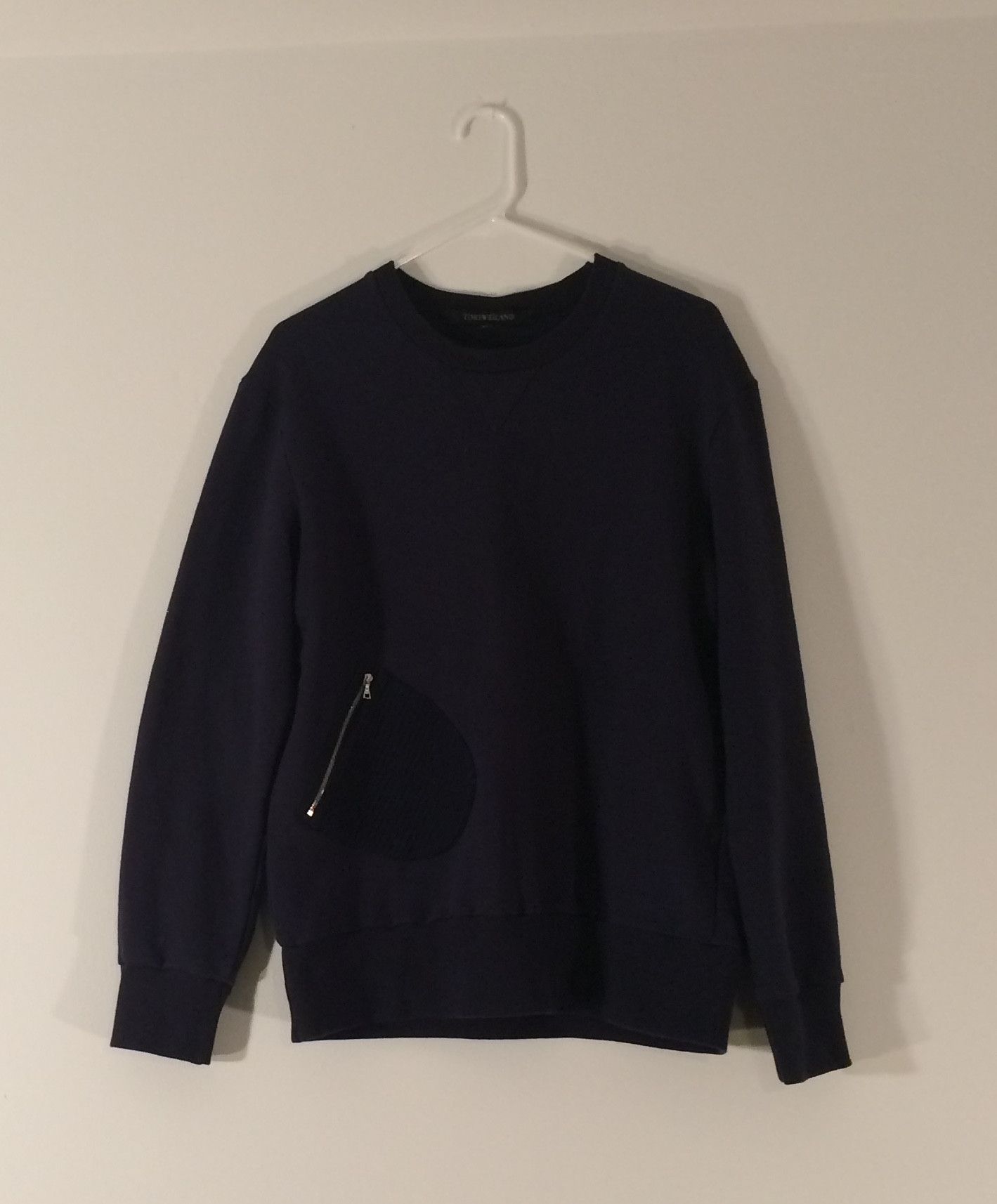 Timo Weiland Navy Pocket Sweatshirt Size US L / EU 52-54 / 3 - 1 Thumbnail