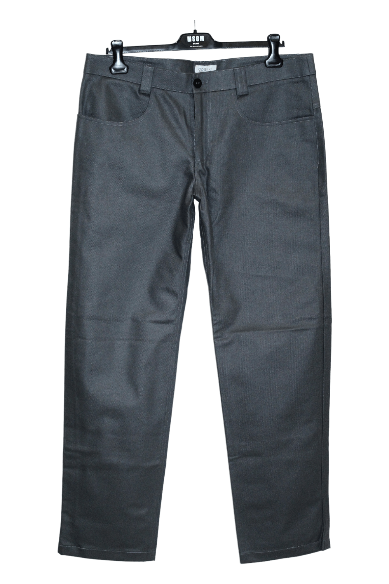 Other Obakki Straight leg Wool Viscose Charcoral Grey Coated Pants Size US 36 / EU 52 - 10 Thumbnail