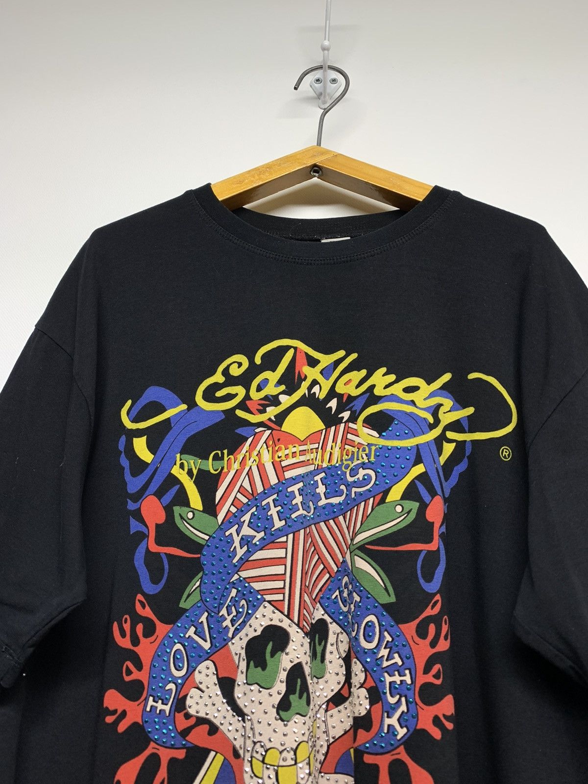 Ed Hardy Vintage Y2k Ed Hardy Skull Big Logo T-Shirt 00’s Size US XXL / EU 58 / 5 - 1 Thumbnail