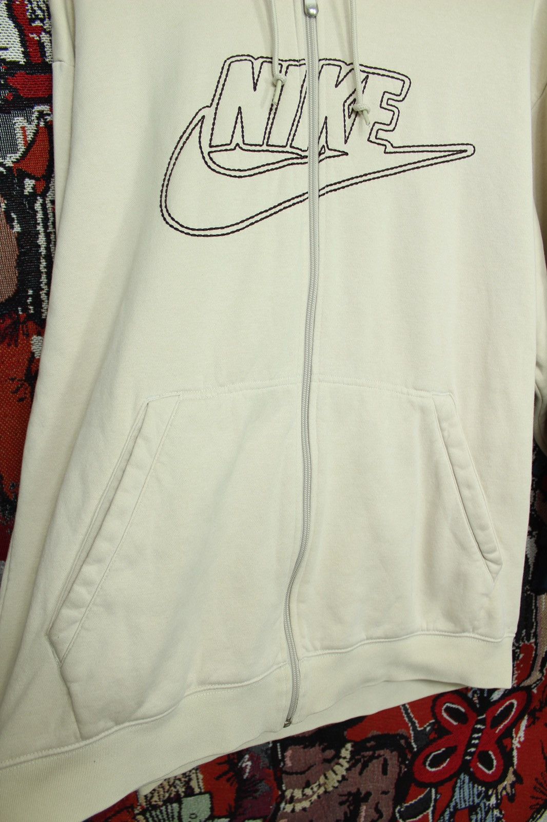 Nike × Vintage Vintage Nike Spellout Hoodie Retro Beige Brown XL Size US XL / EU 56 / 4 - 7 Thumbnail