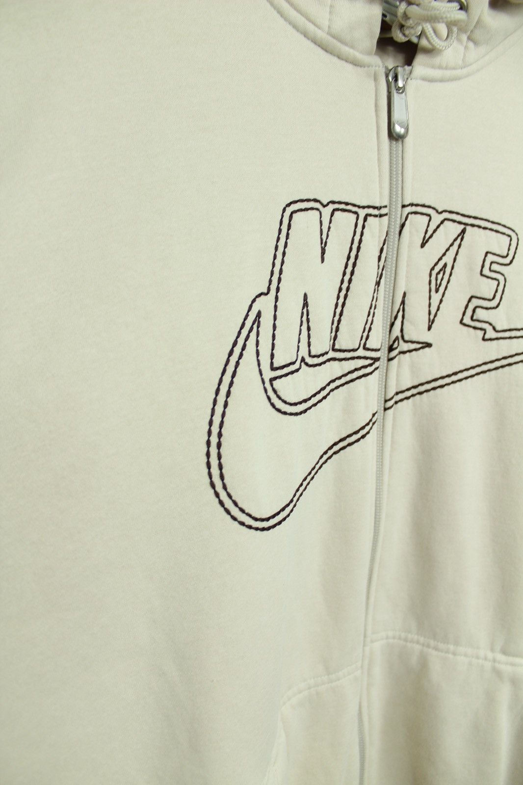 Nike × Vintage Vintage Nike Spellout Hoodie Retro Beige Brown XL Size US XL / EU 56 / 4 - 4 Thumbnail