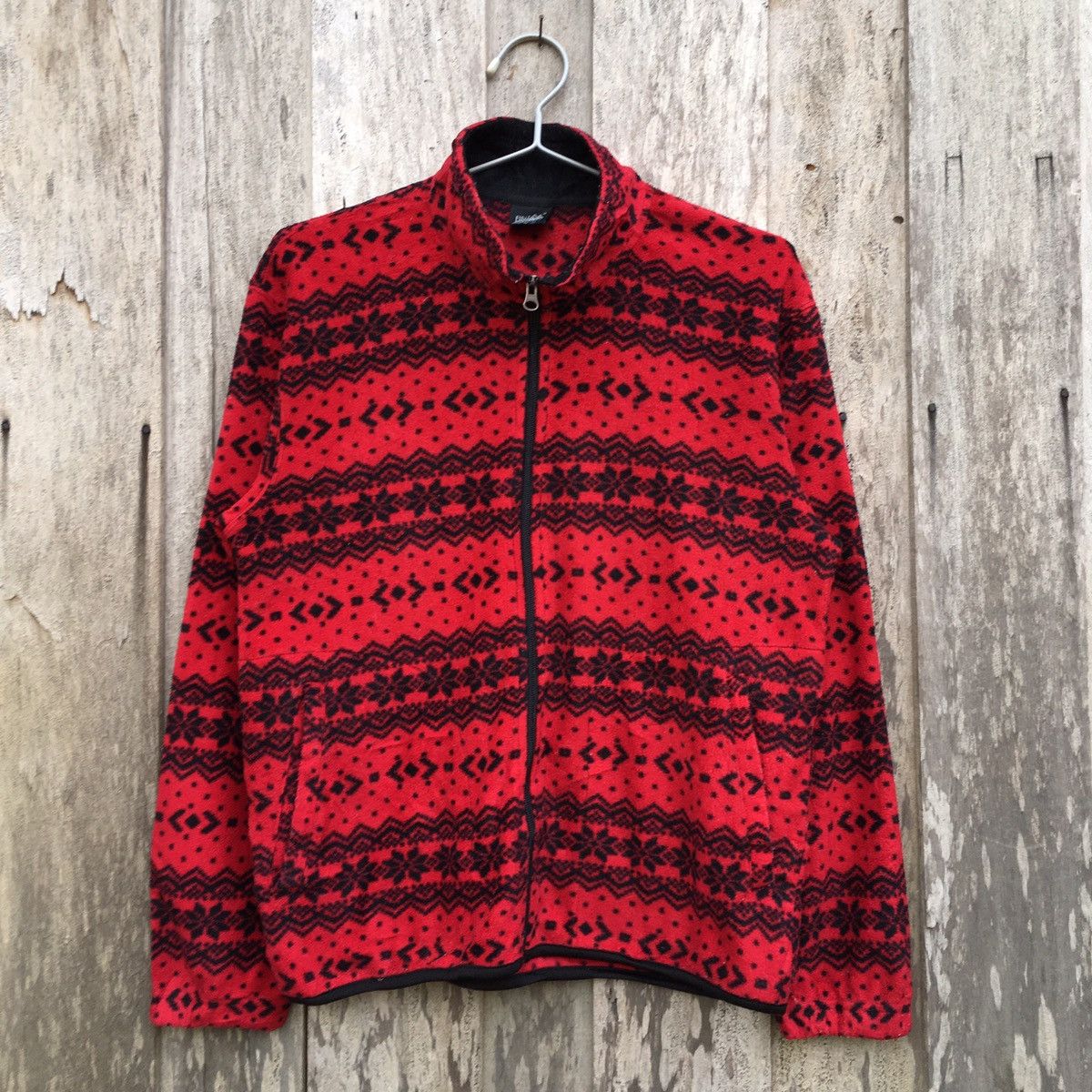 Vintage First Down Zip Up Fleece Sweatshirt