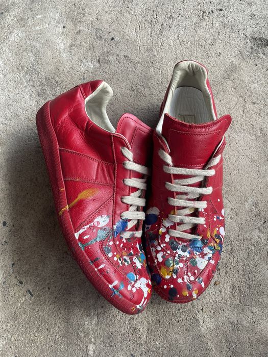 Maison Margiela Maison Margiela Red Paint Splatter Replica Sneakers