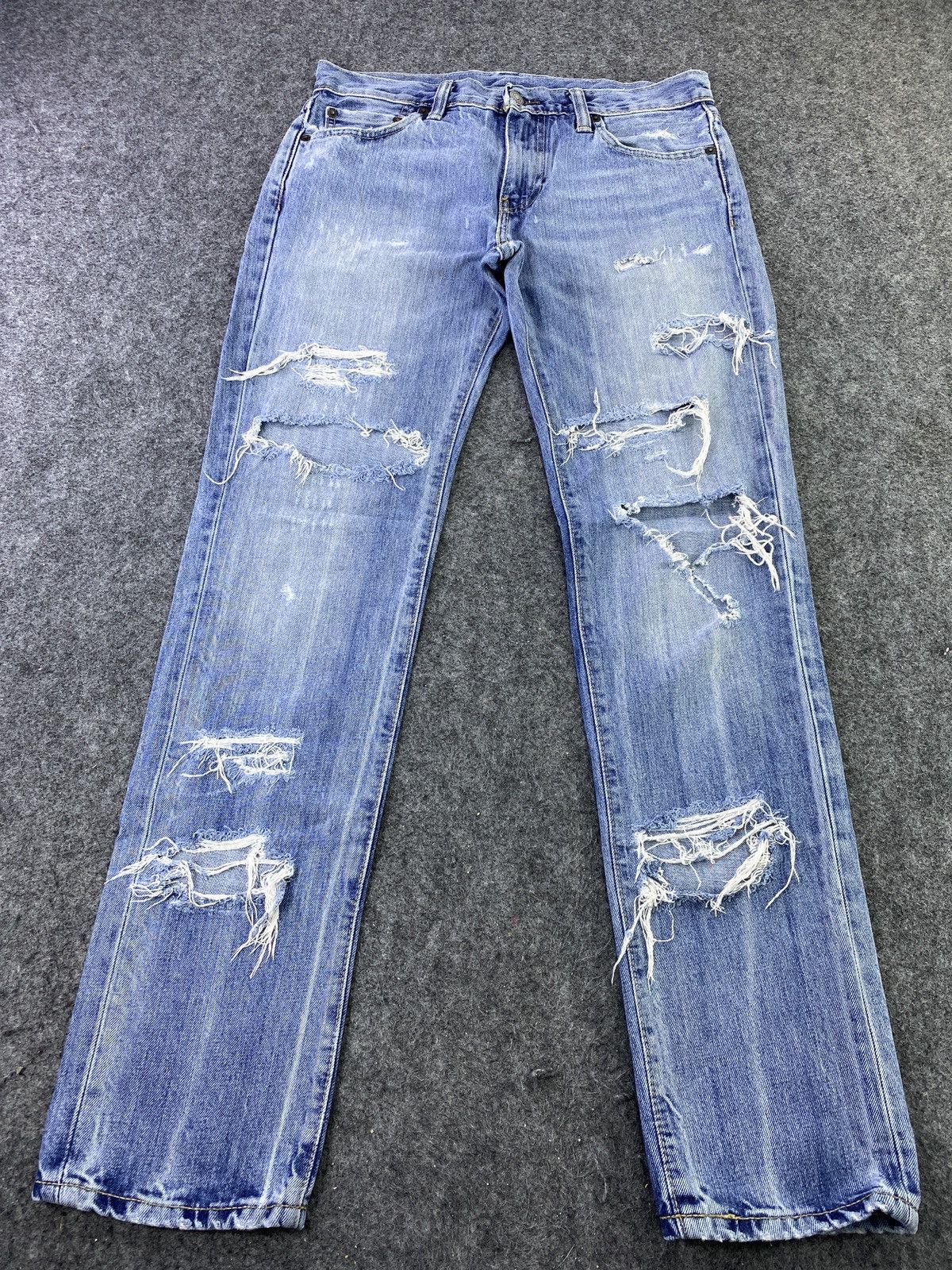 Levi's VINTAGE LEVI'S 511 DISTRESS BLUE WASH JEANS - J676 Size US 32 / EU 48 - 9 Thumbnail