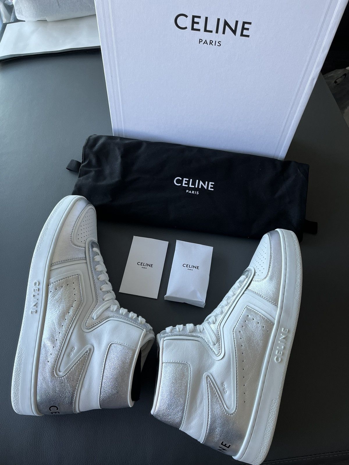 Celine × Hedi Slimane Super Runway Brand New Celine Logo Calfskin Trainer Sneaker Size US 11 / EU 44 - 13 Thumbnail
