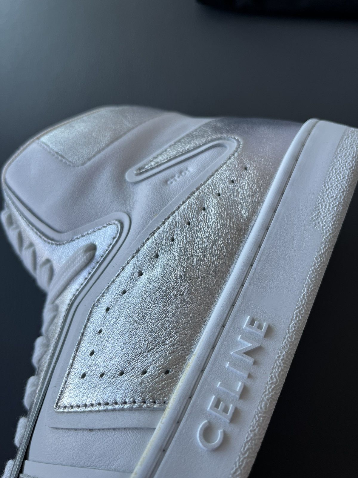 Celine × Hedi Slimane Super Runway Brand New Celine Logo Calfskin Trainer Sneaker Size US 11 / EU 44 - 7 Thumbnail