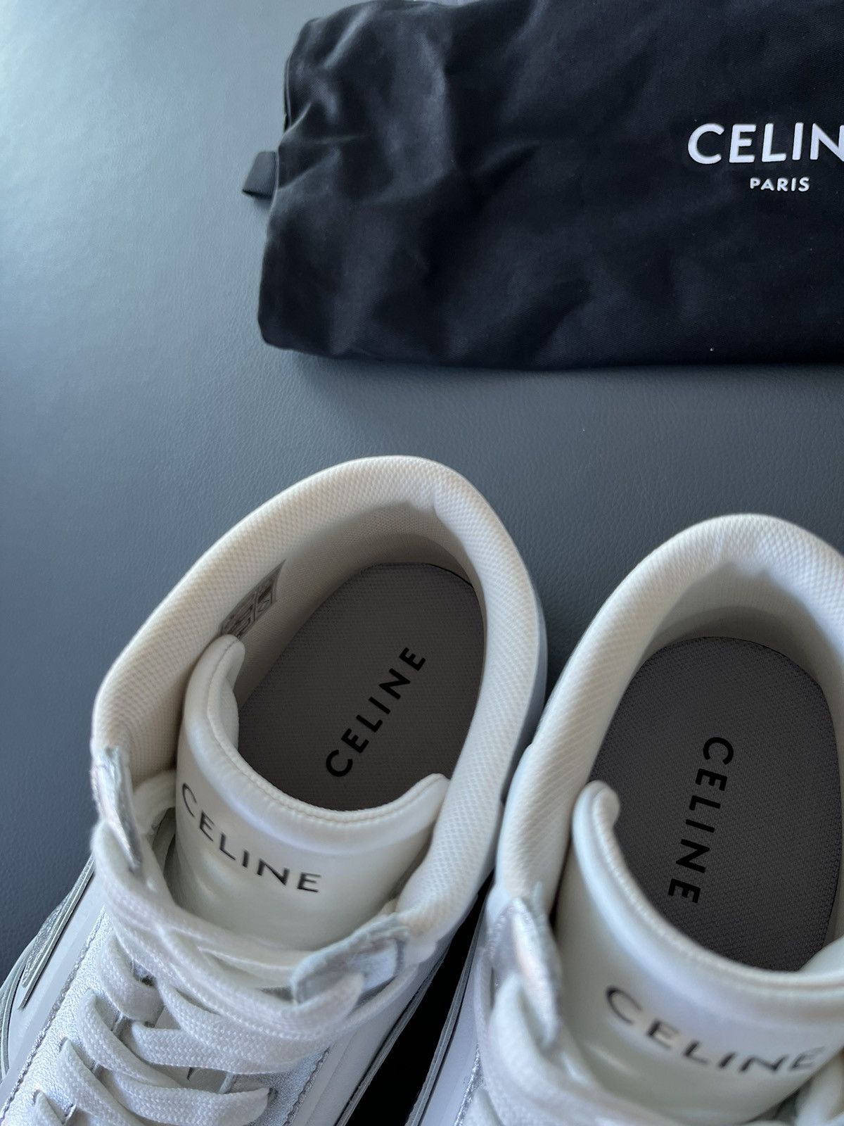 Celine × Hedi Slimane Super Runway Brand New Celine Logo Calfskin Trainer Sneaker Size US 11 / EU 44 - 17 Thumbnail