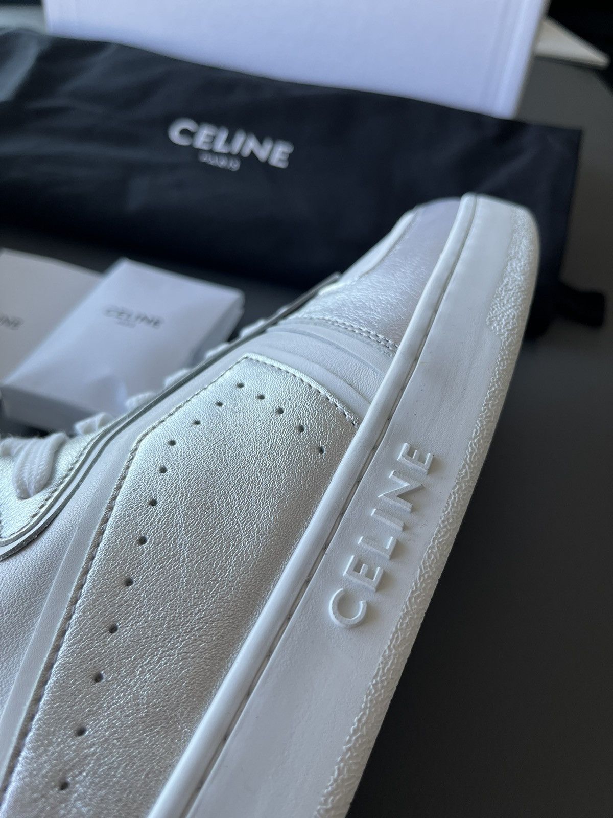 Celine × Hedi Slimane Super Runway Brand New Celine Logo Calfskin Trainer Sneaker Size US 11 / EU 44 - 14 Thumbnail