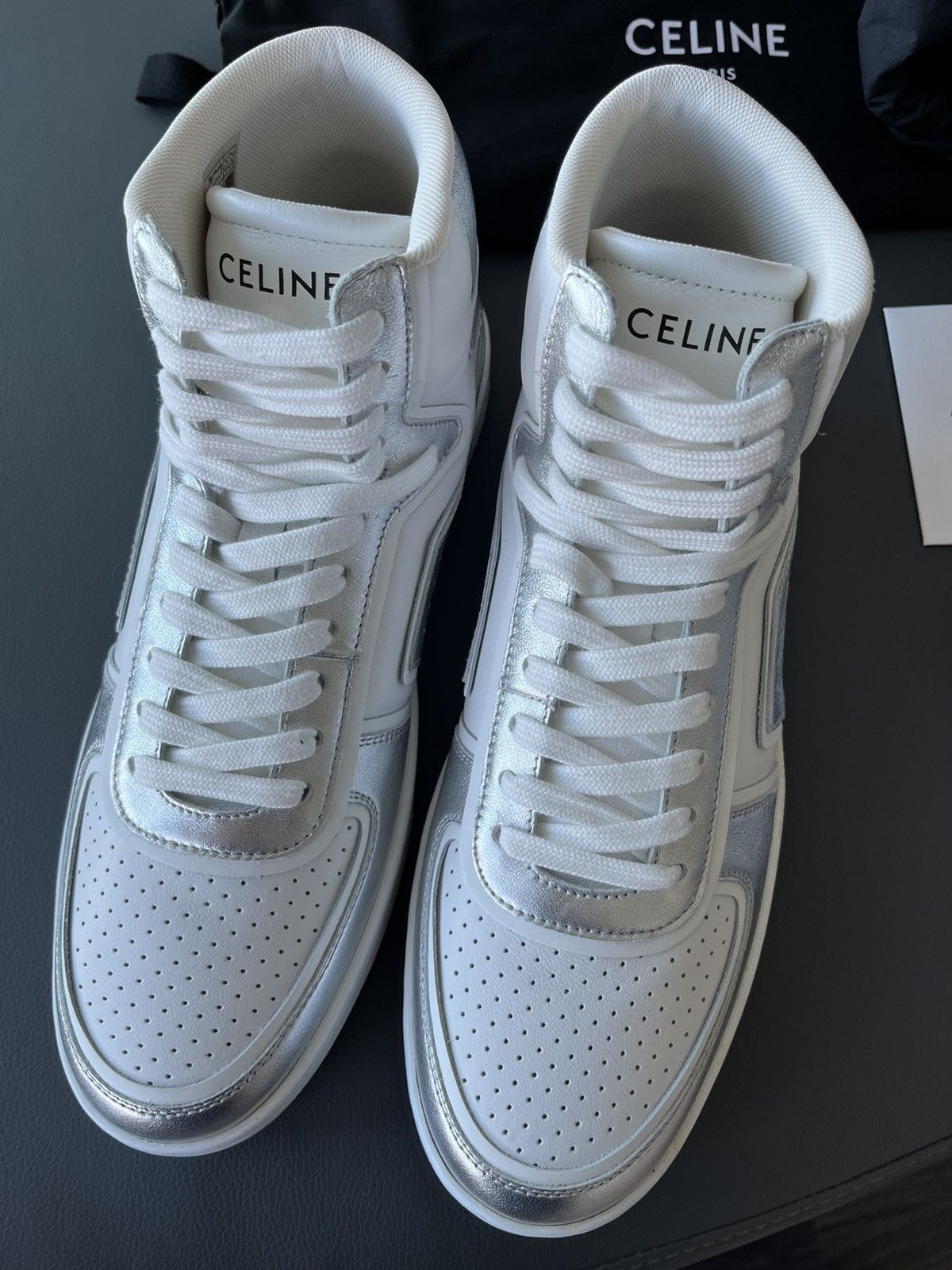 Celine × Hedi Slimane Super Runway Brand New Celine Logo Calfskin Trainer Sneaker Size US 11 / EU 44 - 20 Thumbnail