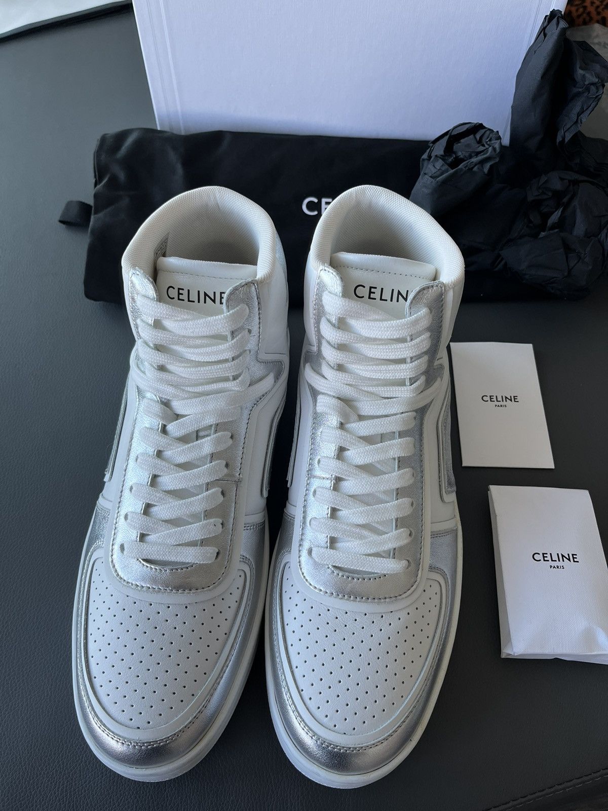 Celine × Hedi Slimane Super Runway Brand New Celine Logo Calfskin Trainer Sneaker Size US 11 / EU 44 - 3 Thumbnail