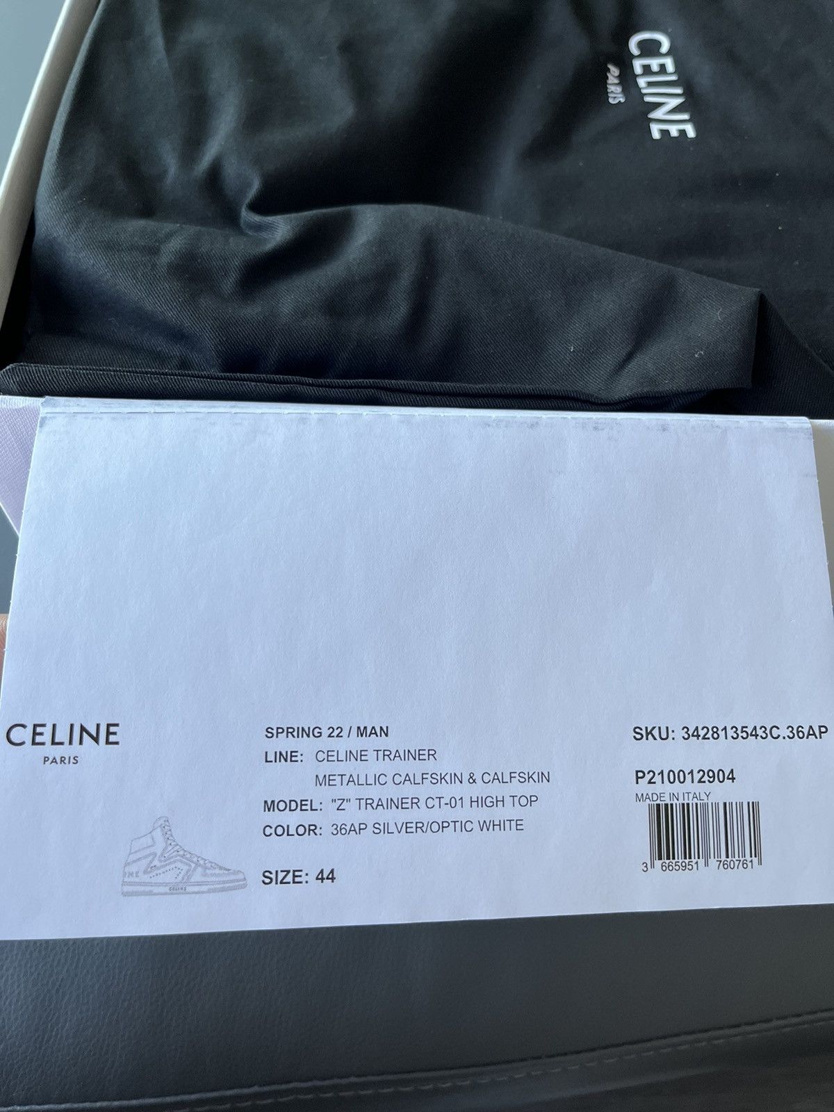 Celine × Hedi Slimane Super Runway Brand New Celine Logo Calfskin Trainer Sneaker Size US 11 / EU 44 - 12 Thumbnail