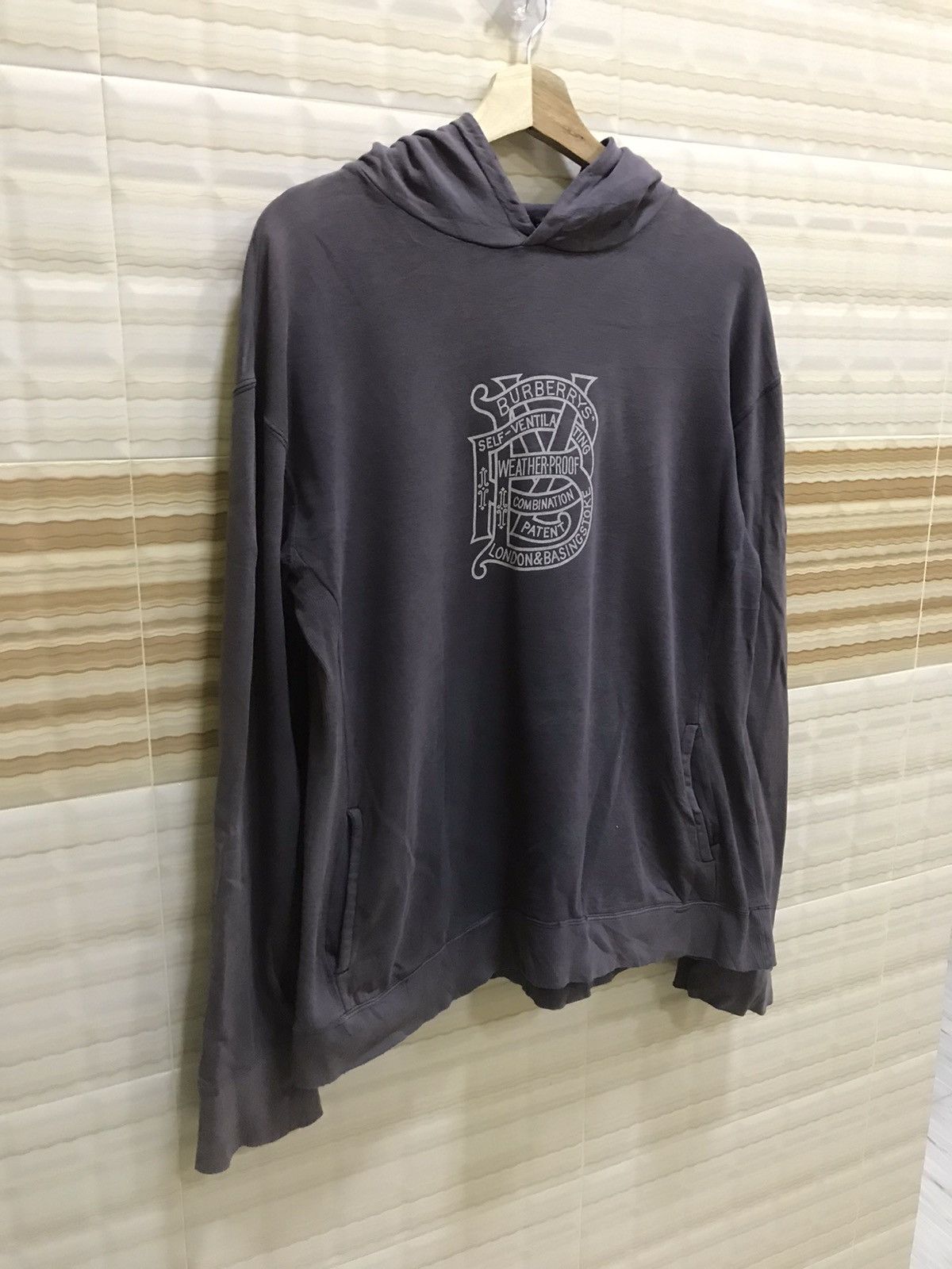 Burberry London Big Logo Spell Out Embroidery Hoodie - Main Image