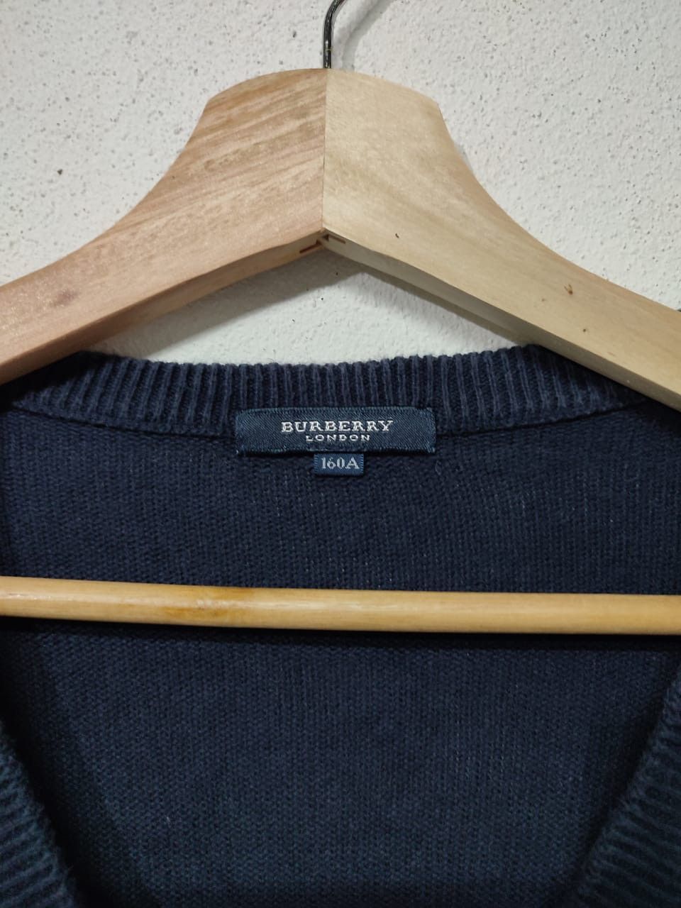 Burberry Burberry V Neck Cotton Sweater Blue Japan Size US M / EU 48-50 / 2 - 3 Thumbnail