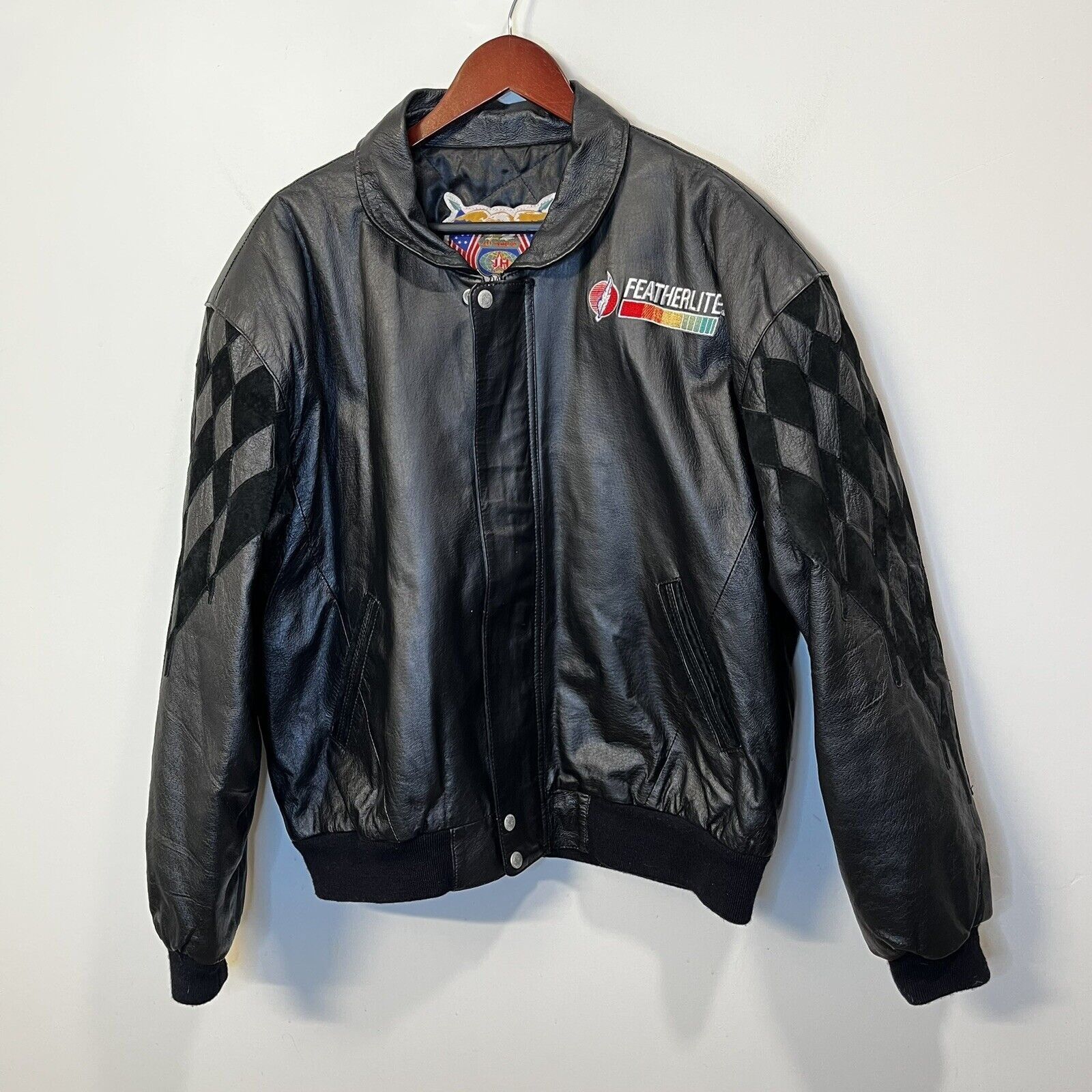 Jeff Hamilton × Vintage Vintage Jeff Hamilton NASCAR Leather Bomber ...