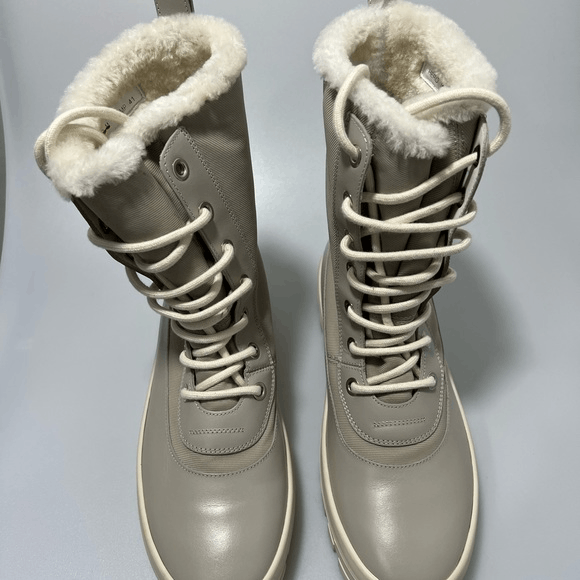 Mackage Mackage Shearling-Lined Lug-Sole Boots Champagne Grey Men’s Size US 8 / EU 41 - 2 Thumbnail