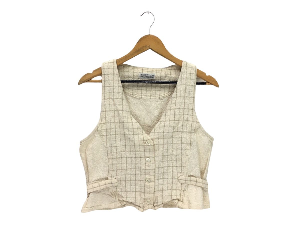 Vintage Hanai Yukiko Tartan Pocket Tectical Vest Jacket