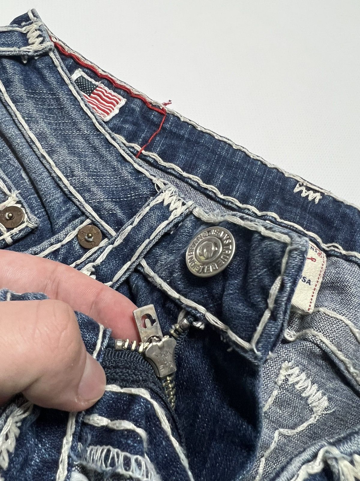 True Religion × Vintage Vintage Y2k True Religion Stella Super T USA Denim Jeans 00s Size 28" / US 6 / IT 42 - 8 Thumbnail