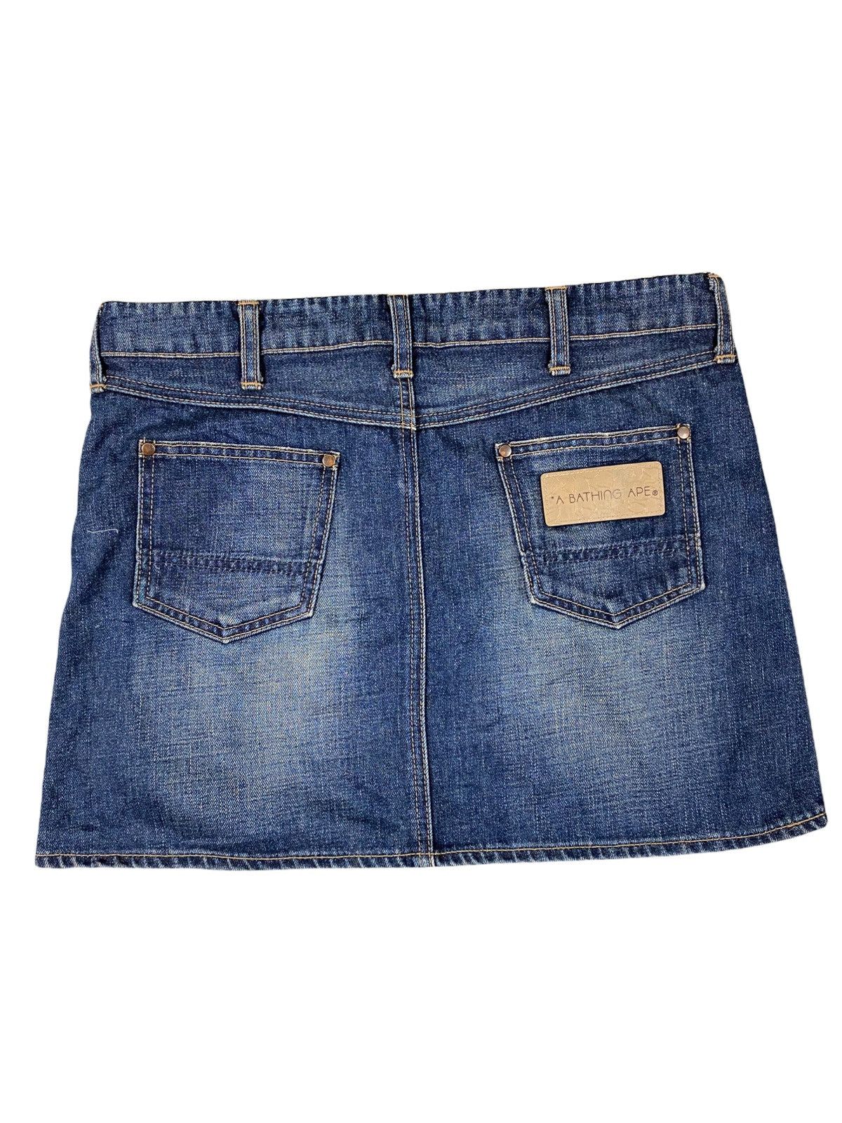 Bape Women’s Bape Classic A Bathing Ape Bapesta Logo Denim Skirt Size 32" / US 10 / IT 46 - 3 Thumbnail