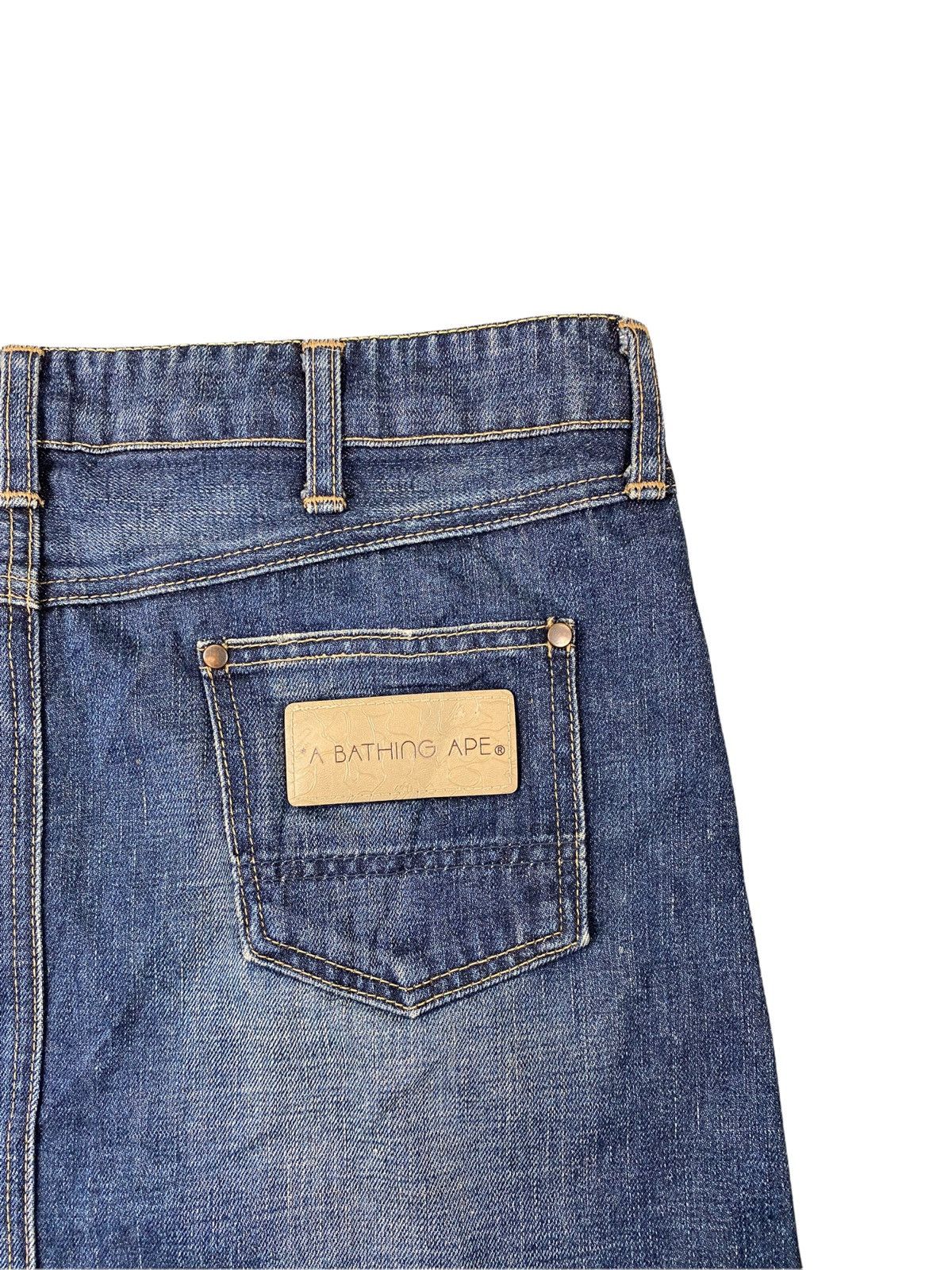 Bape Women’s Bape Classic A Bathing Ape Bapesta Logo Denim Skirt Size 32" / US 10 / IT 46 - 4 Thumbnail