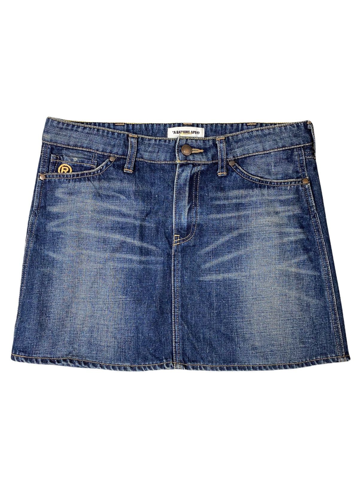 Bape Women’s Bape Classic A Bathing Ape Bapesta Logo Denim Skirt Size 32" / US 10 / IT 46 - 1 Thumbnail