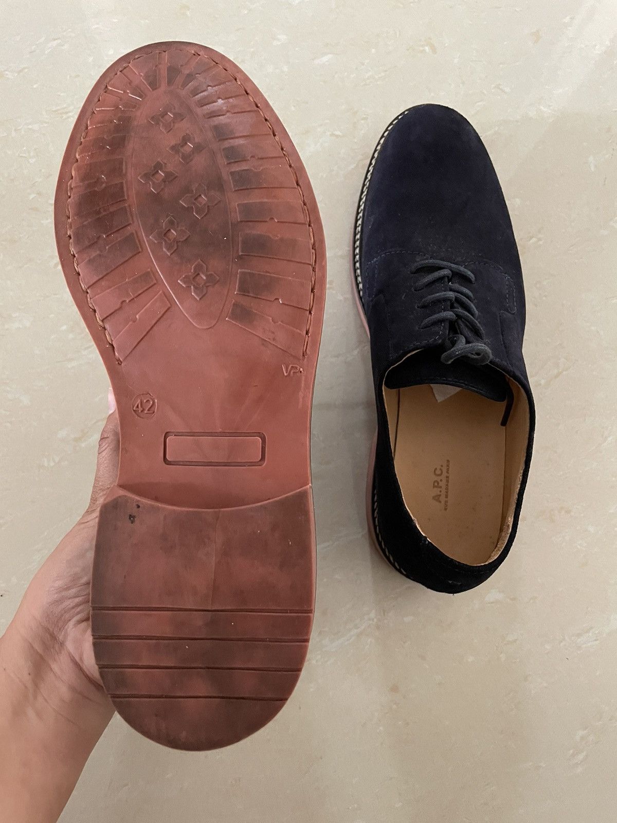 A.P.C. A.P.C Dark Navy Suede laced Shoes - 95% New Size US 9 / EU 42 - 5 Thumbnail