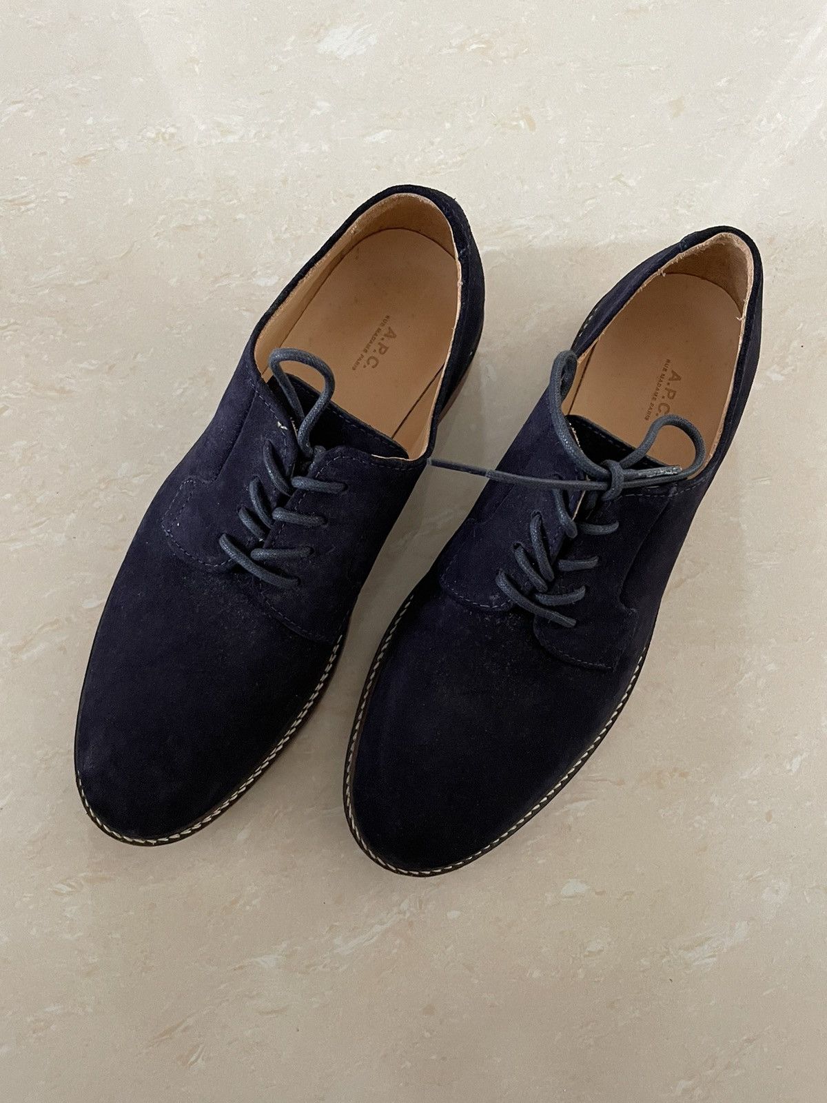 A.P.C. A.P.C Dark Navy Suede laced Shoes - 95% New Size US 9 / EU 42 - 3 Thumbnail