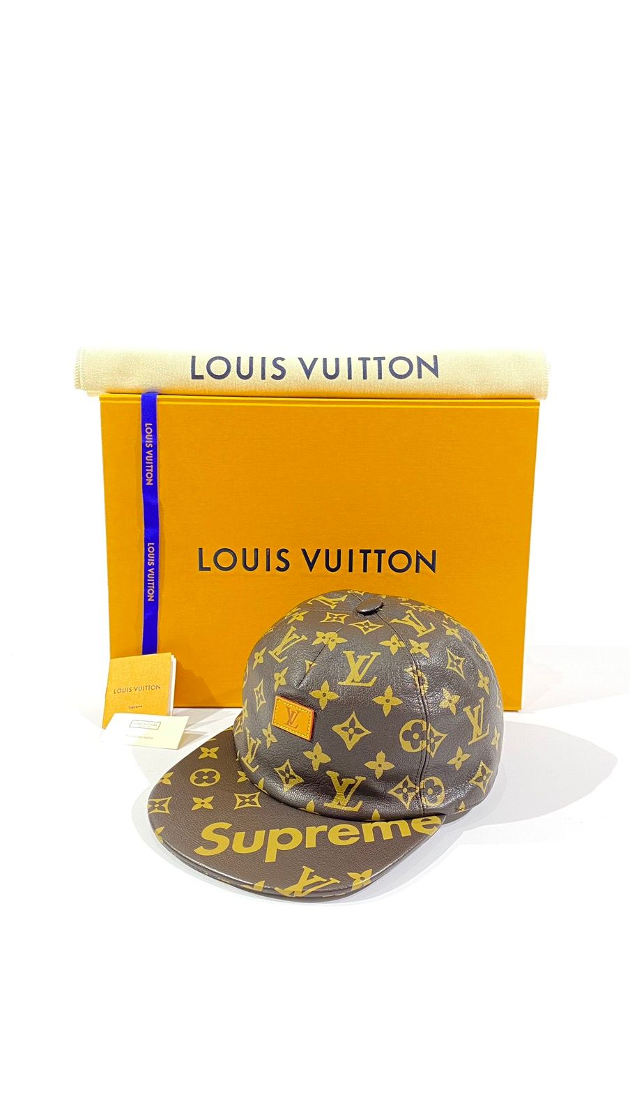 Supreme Louis Vuitton X Supreme 5 Panel Monogram Leather Hat | Grailed