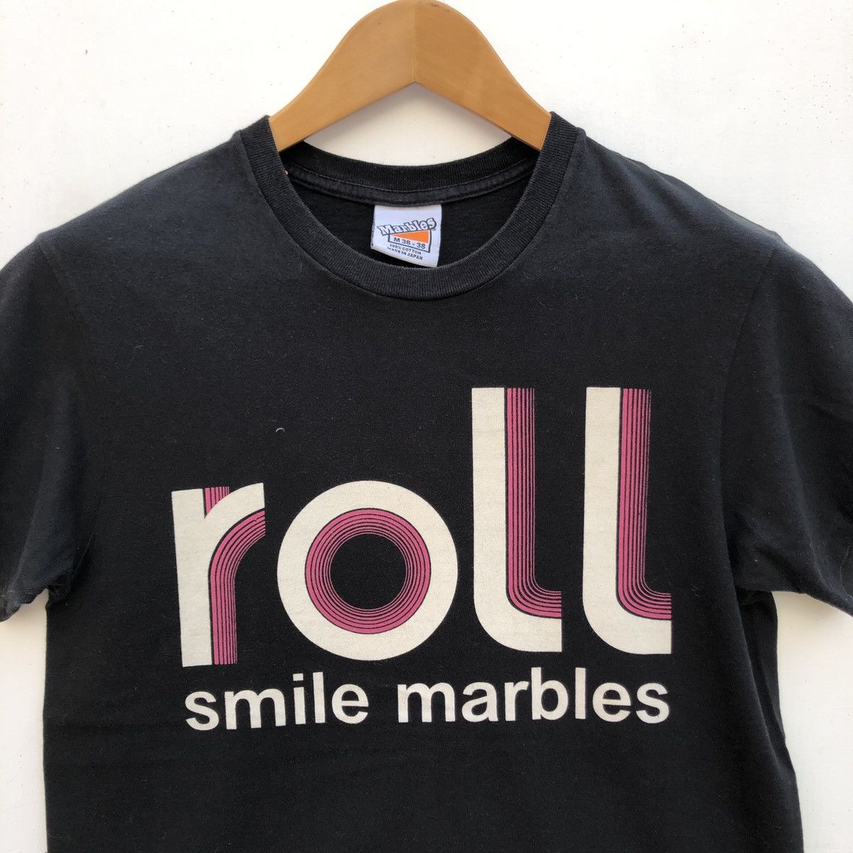 Japanese Brand 90s Vintage MARBLES ROLL SMILE Crew Neck T Shirt #0870-28 Size US S / EU 44-46 / 1 - 2 Thumbnail