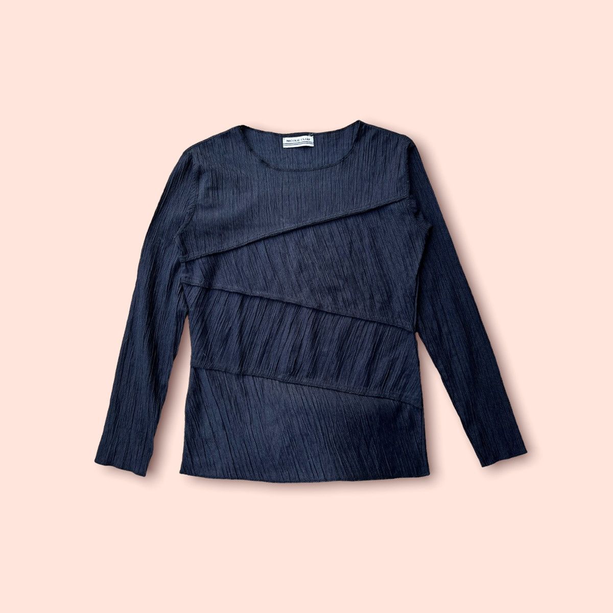 Japanese Brand × Pleats Please Issey Miyake × Vintage VINTAGE NICOLE CLUB PLEATED SHIRT Size M / US 6-8 / IT 42-44 - 1 Thumbnail