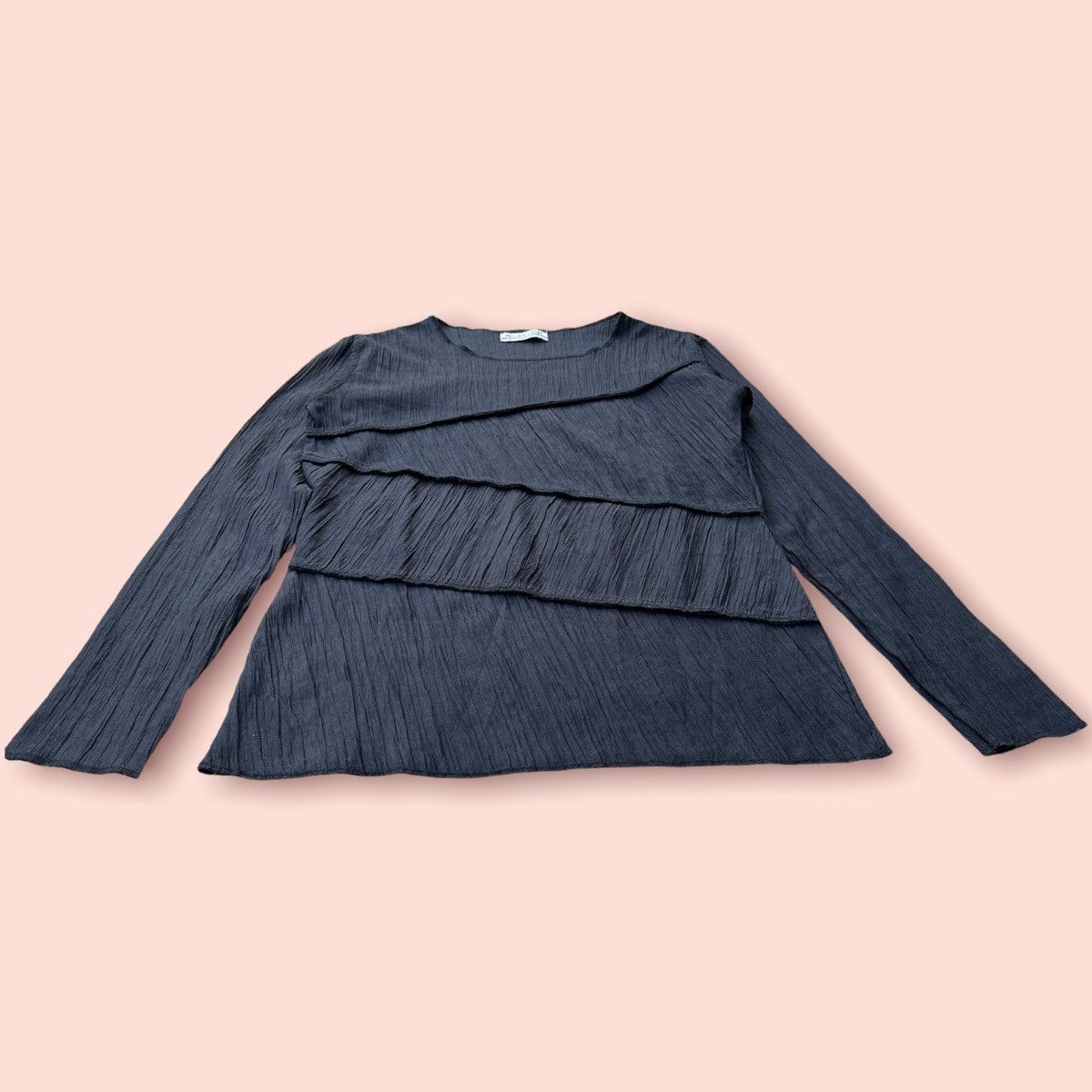 Japanese Brand × Pleats Please Issey Miyake × Vintage VINTAGE NICOLE CLUB PLEATED SHIRT Size M / US 6-8 / IT 42-44 - 6 Thumbnail