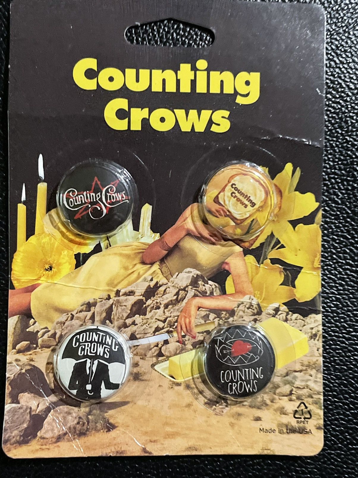 Band Tees Rare Vintage 90s Counting Crows Pin Set 4 Pack NEW Size ONE SIZE - 1 Thumbnail