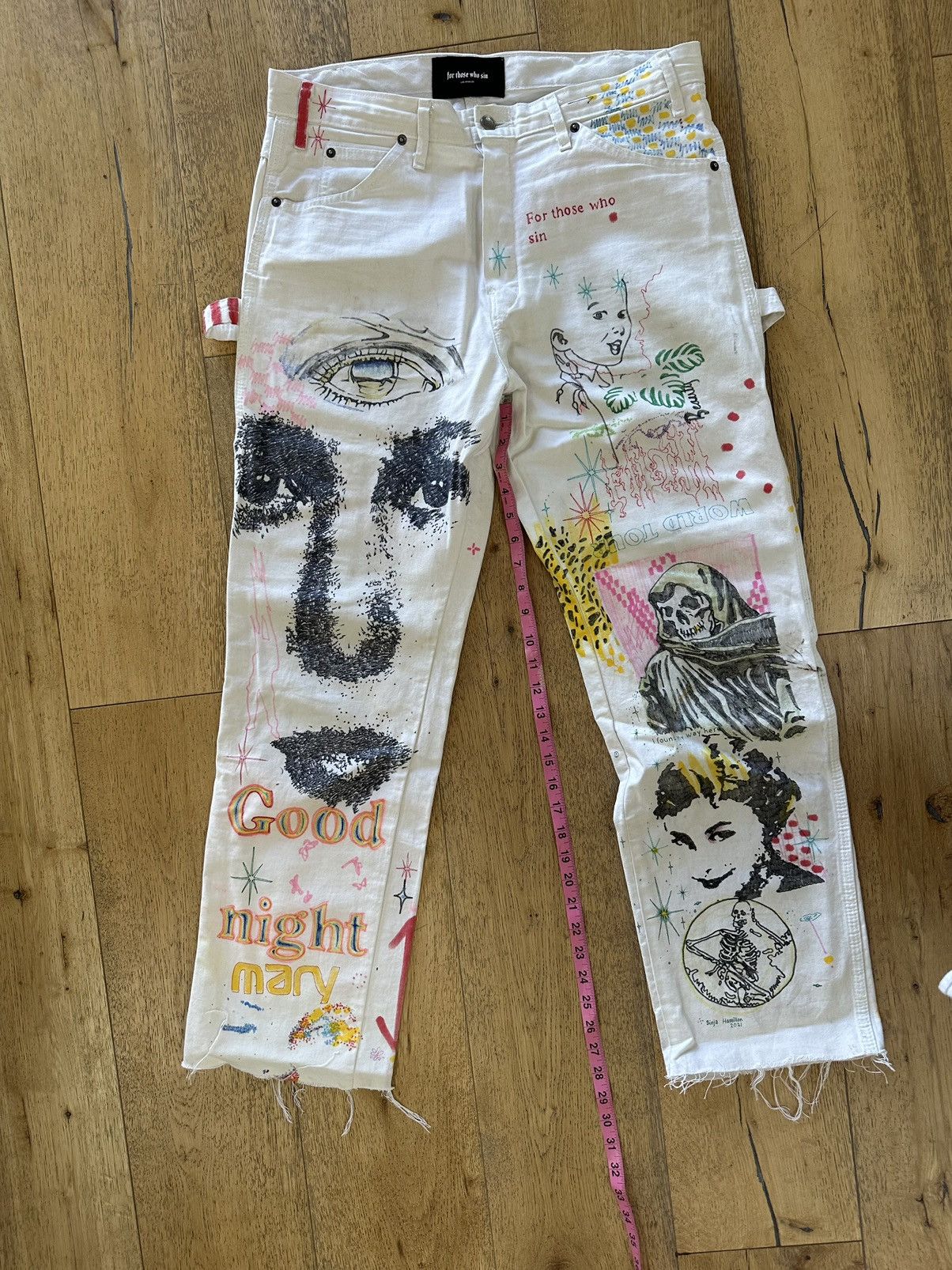 For Those Who Sin FTWS X Terry Urban 1 of 1 hand drawn work pant Size US 32 / EU 48 - 4 Thumbnail