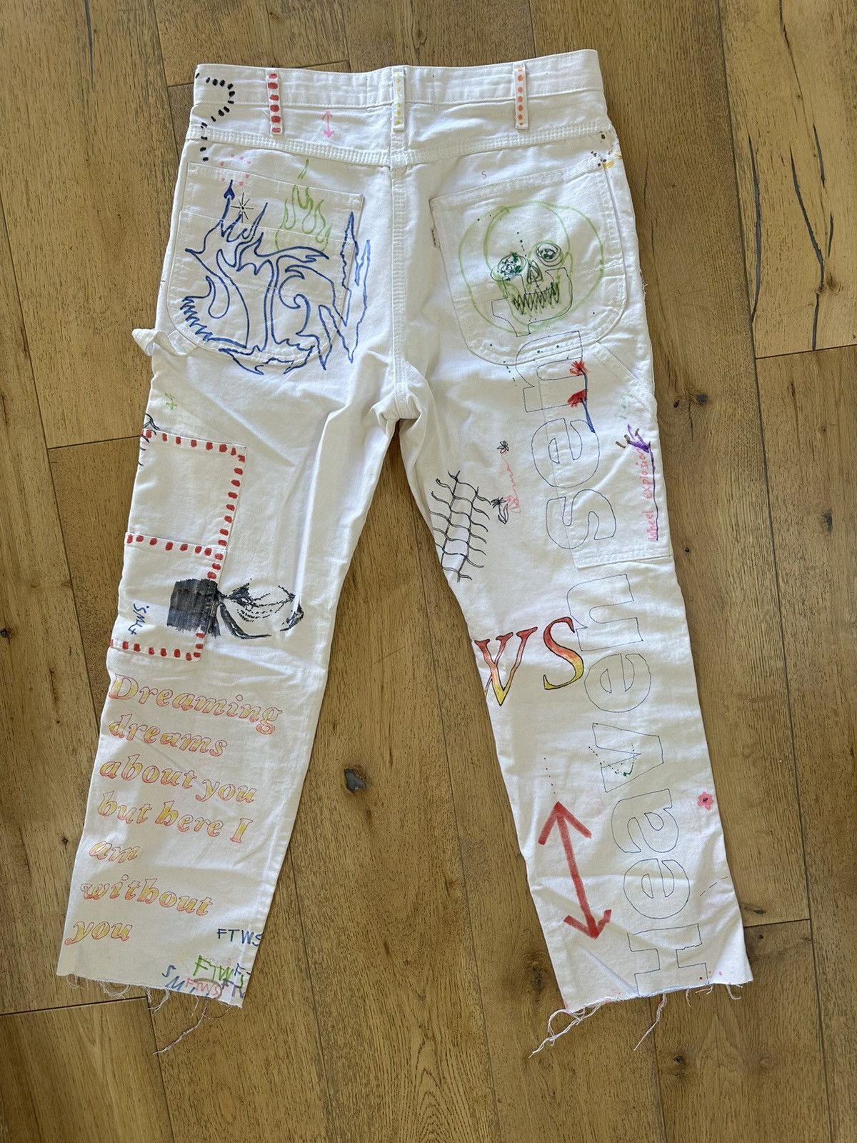 For Those Who Sin FTWS X Terry Urban 1 of 1 hand drawn work pant Size US 32 / EU 48 - 2 Thumbnail