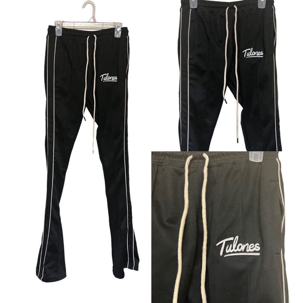 Tulones Stacked Track Pants Side Stripe Custom Black