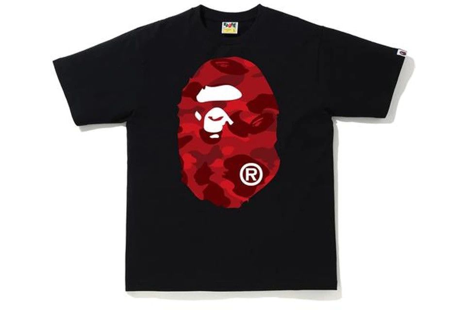 Bape BAPE Color Camo Big Ape Head T-Shirt Black/Red Size US XL / EU 56 / 4 - 2 Thumbnail