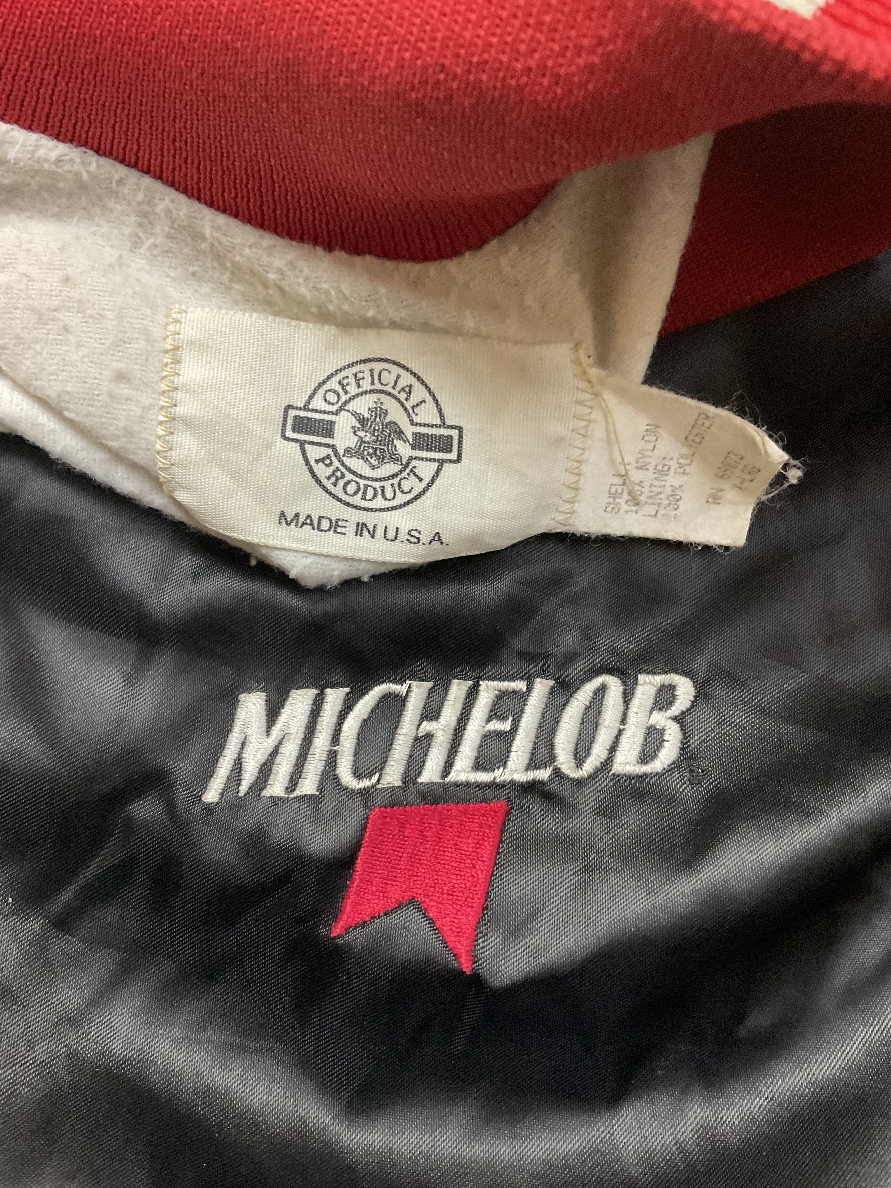 Budweiser Vintage 90s Michelob Beer Satin Bomber Jacket Snap Size US XL / EU 56 / 4 - 4 Thumbnail