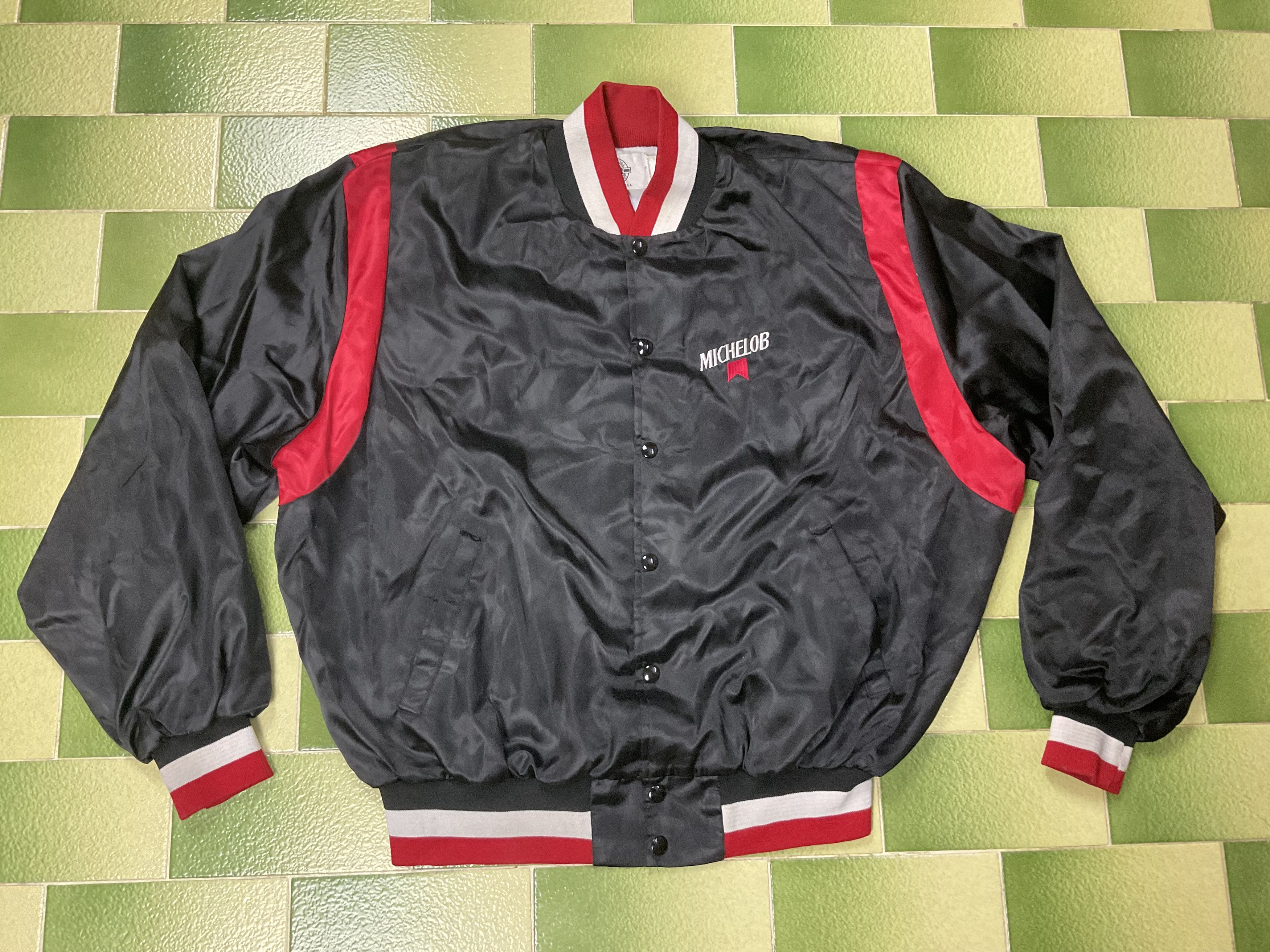 Budweiser Vintage 90s Michelob Beer Satin Bomber Jacket Snap Size US XL / EU 56 / 4 - 1 Thumbnail
