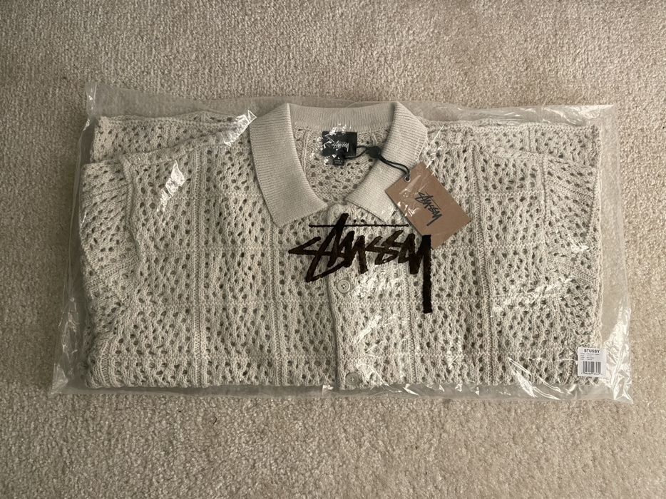 Stussy Stussy Crochet Shirt Natural Large | Grailed