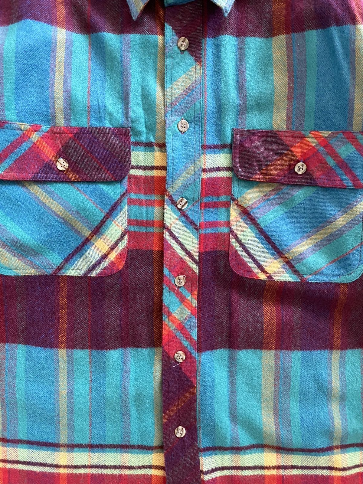 Flannel × Japanese Brand × Vintage Vintage 70's GREAT TOUR wool jacket button Multicolour Size US L / EU 52-54 / 3 - 12 Thumbnail