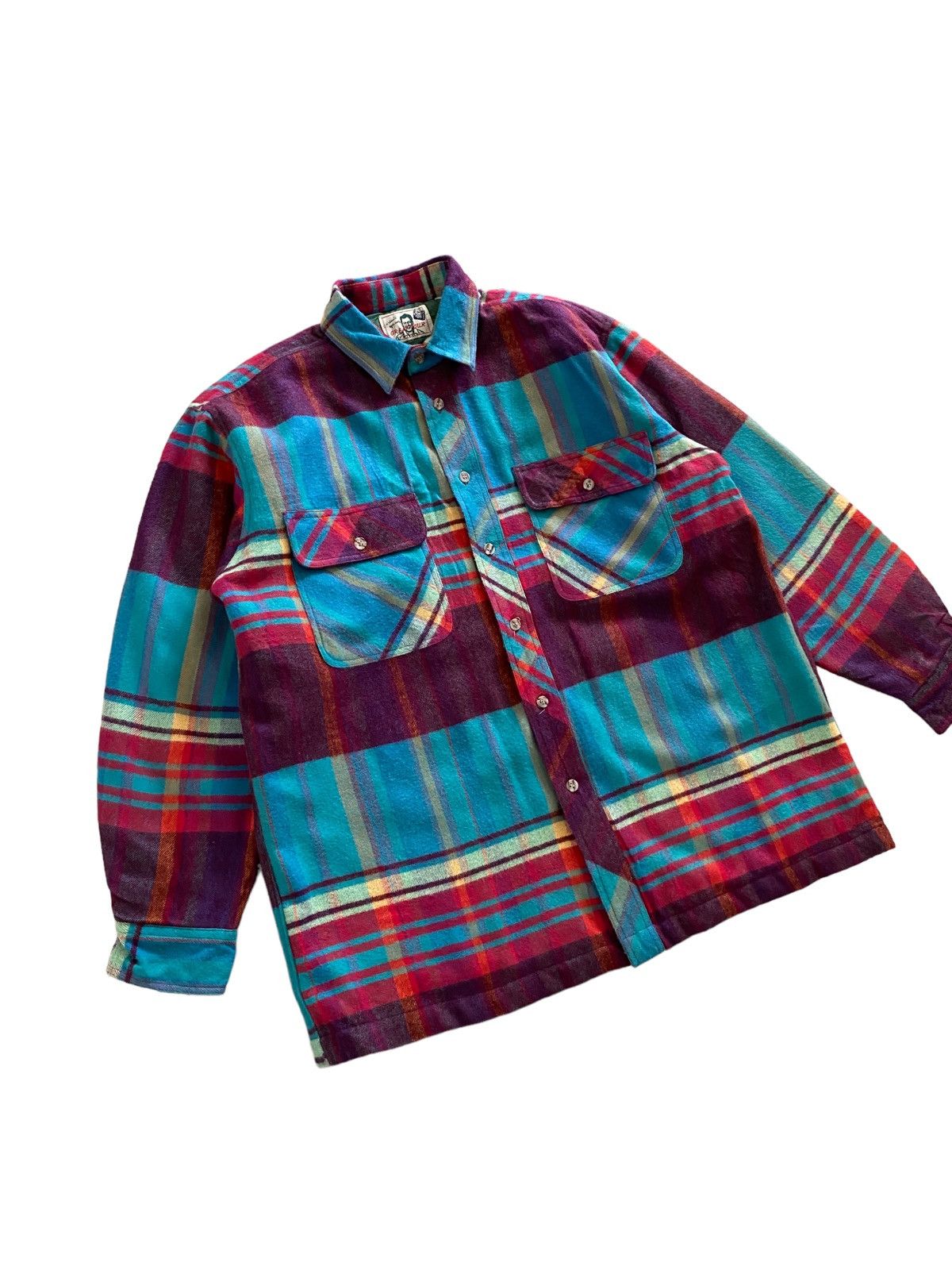 Flannel × Japanese Brand × Vintage Vintage 70's GREAT TOUR wool jacket button Multicolour Size US L / EU 52-54 / 3 - 2 Thumbnail
