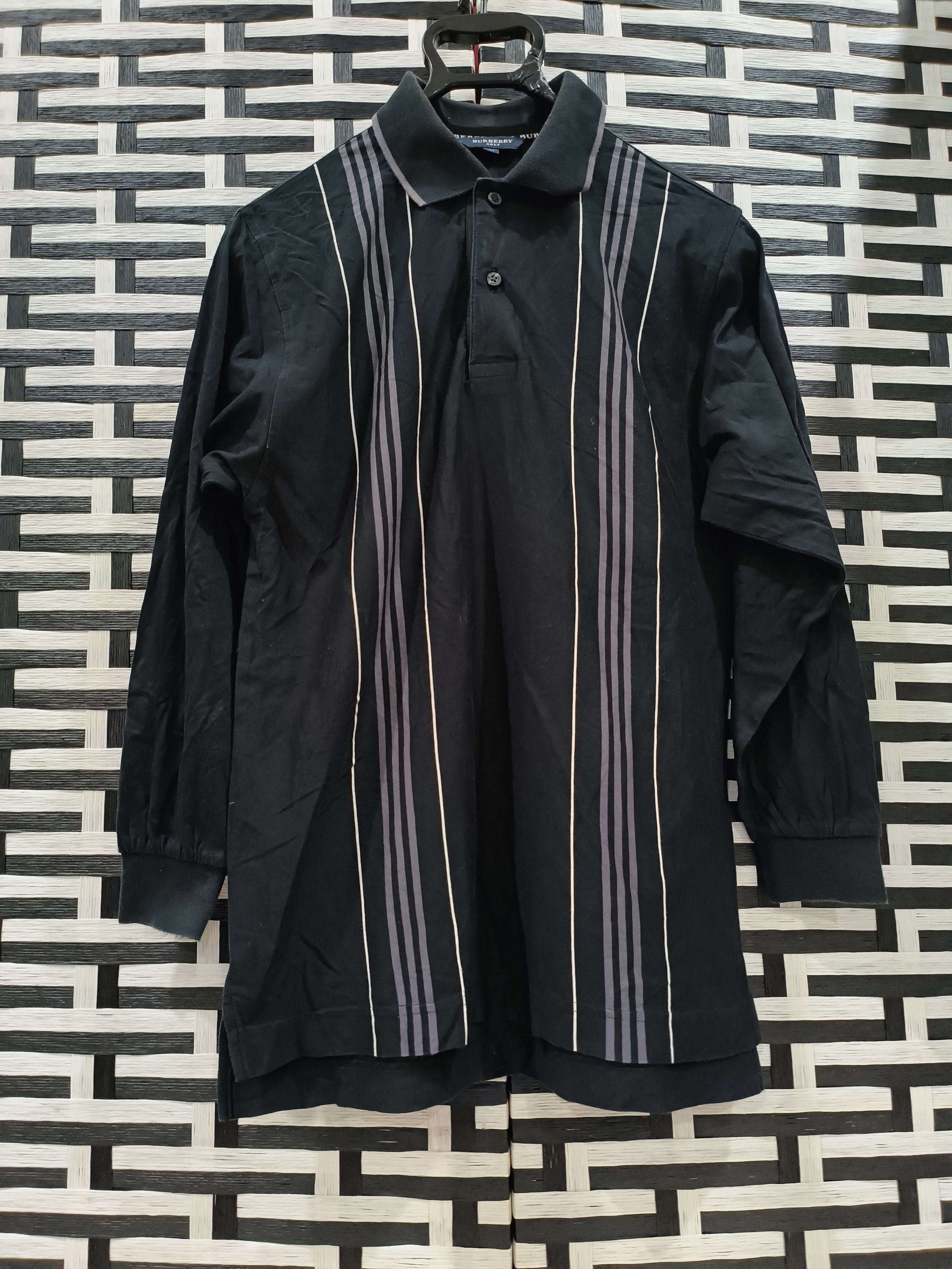 image of Burberry Golf Long Sleeve in Black, Men's (Size Medium)