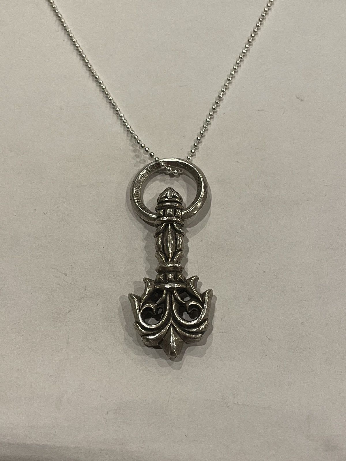 Chrome Hearts RARE Chrome Hearts Filigree Pull Pendant Ball Chain ...