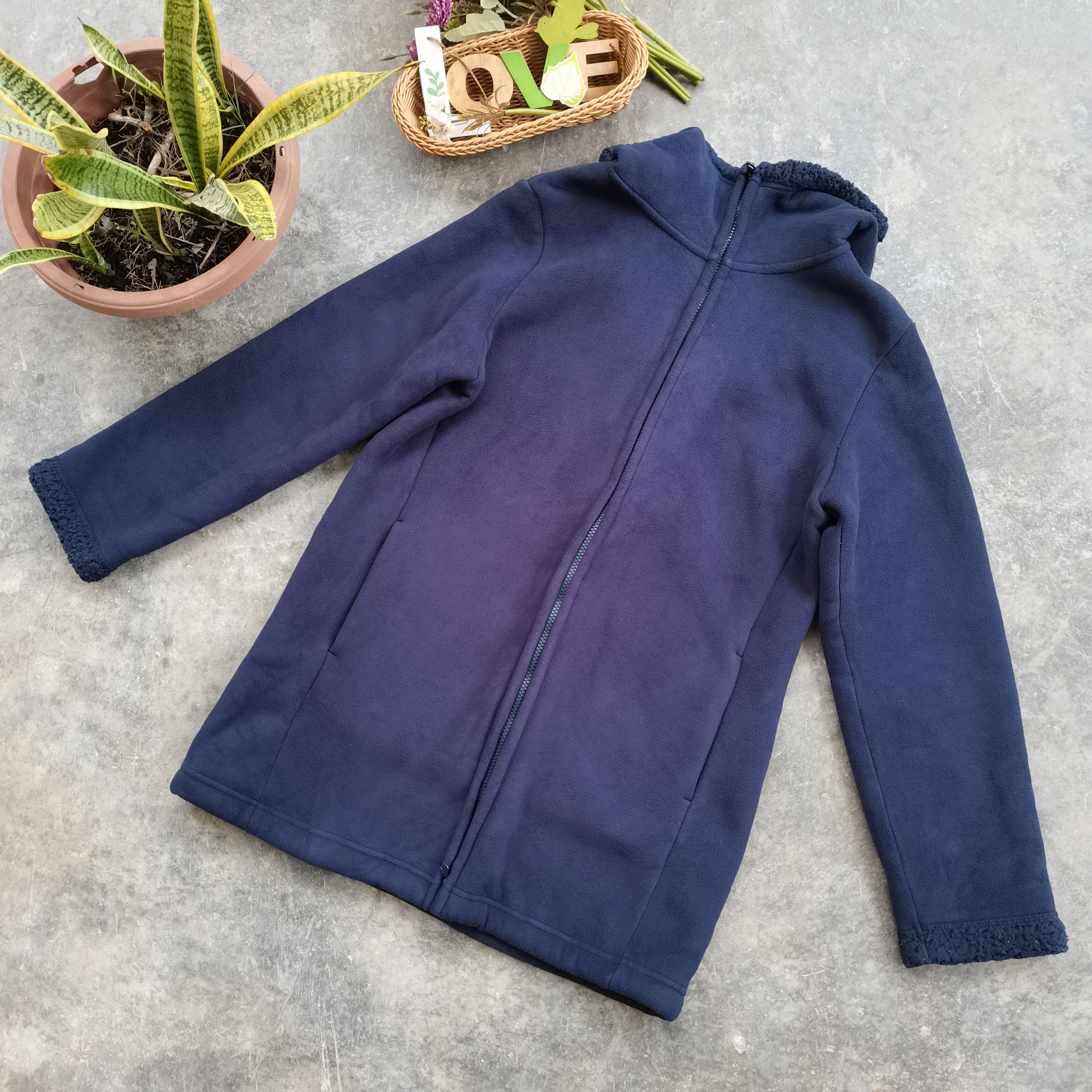 Japanese Brand × Vintage UNIQLO Deep Pile Fleece Hoodie Long Jacket Size US L / EU 52-54 / 3 - 2 Thumbnail