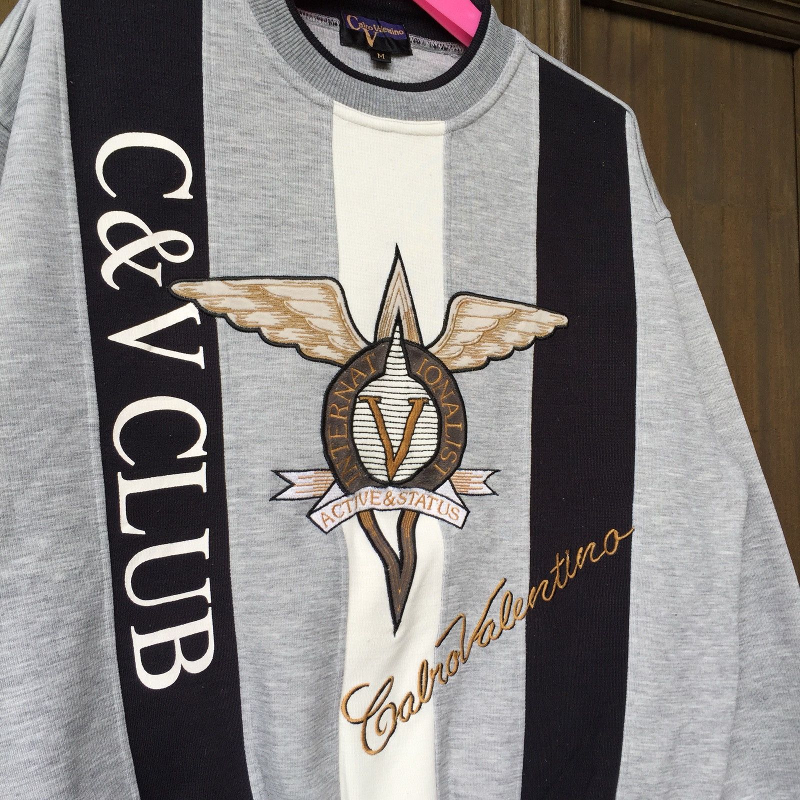 Valentino × Vintage CALRO VALENTINO sweatshirt Spell Out Embroidered Big Logo.. Size US M / EU 48-50 / 2 - 3 Thumbnail
