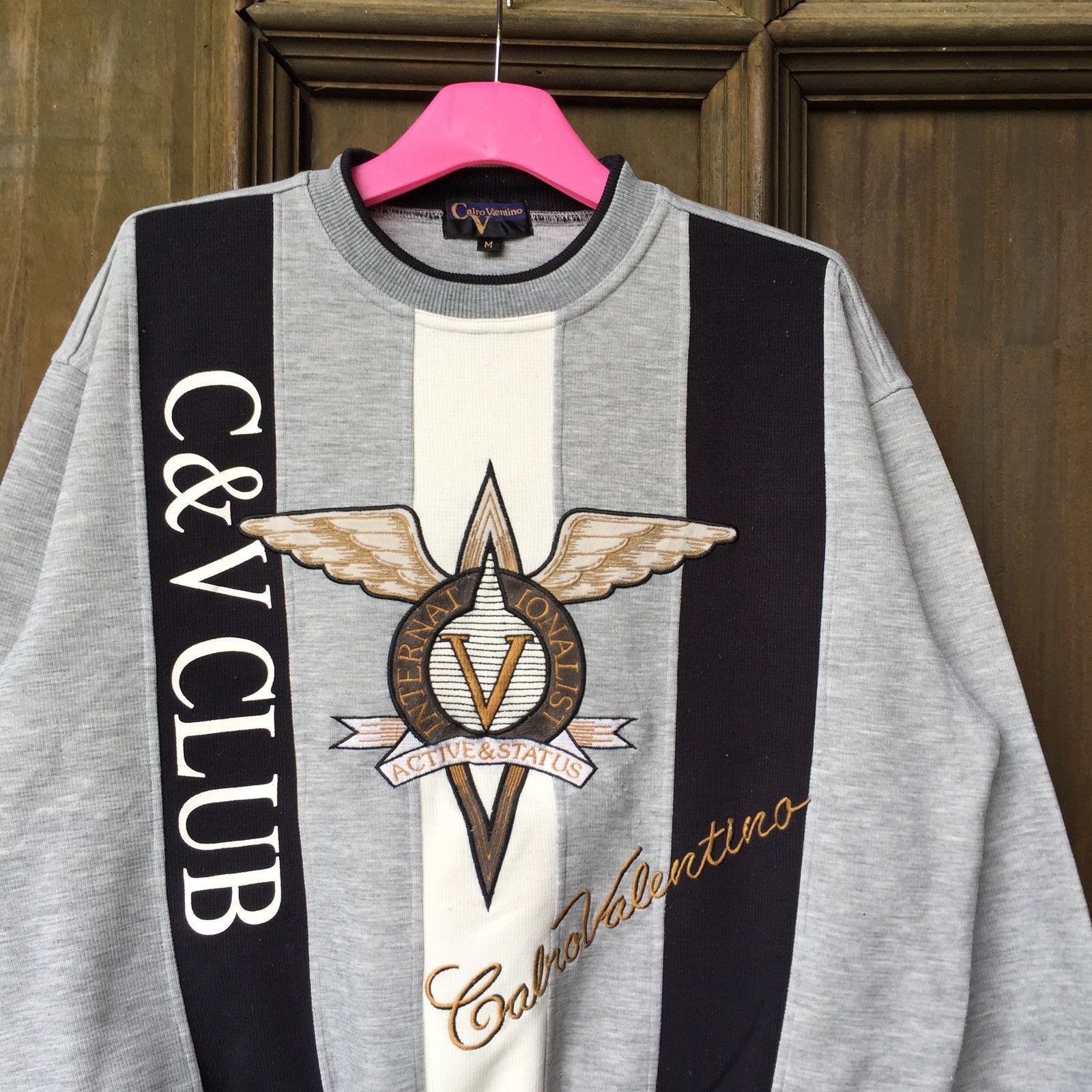 Valentino × Vintage CALRO VALENTINO sweatshirt Spell Out Embroidered Big Logo.. Size US M / EU 48-50 / 2 - 1 Thumbnail