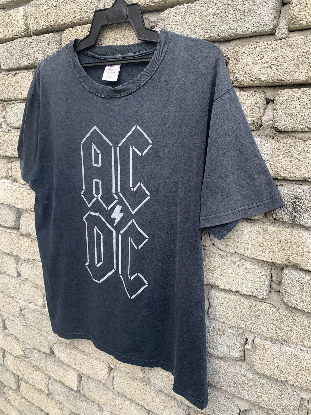 Band Tees × Vintage Distressed AC/DC Faded Made In USA T Shirt Size US M / EU 48-50 / 2 - 4 Thumbnail