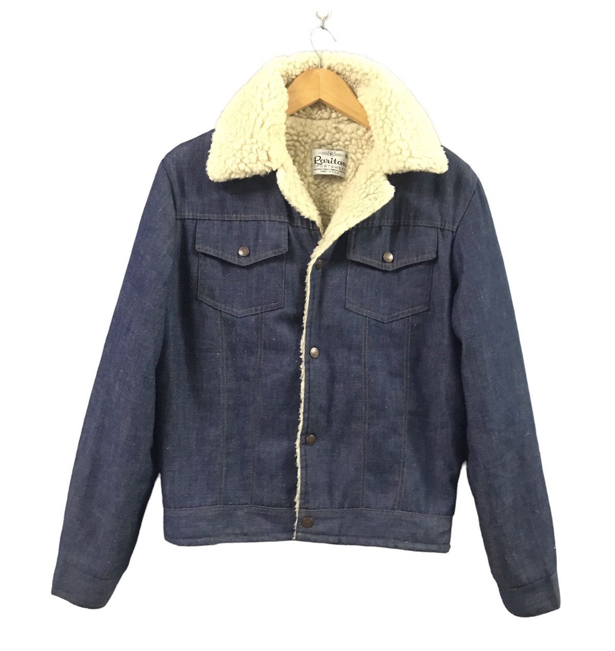 Vintage Vtg 70's 80's - Raritan Sportswear Denim Shearling Jacket Size US S / EU 44-46 / 1 - 2 Thumbnail
