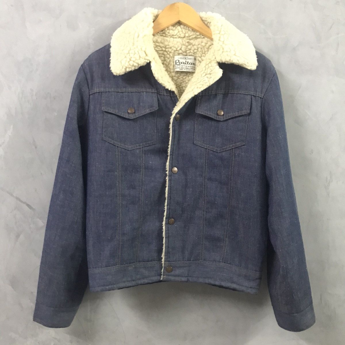 Vintage Vtg 70's 80's - Raritan Sportswear Denim Shearling Jacket Size US S / EU 44-46 / 1 - 7 Thumbnail